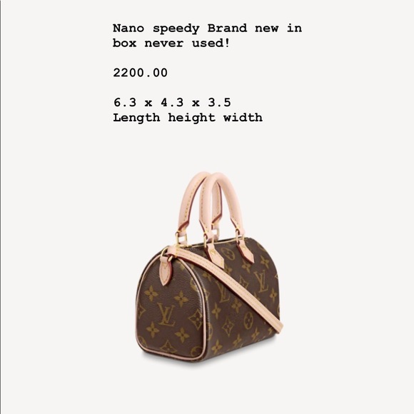 Louis vitton nano speedy Brand new with tags and receipt - Picture 1 of 6